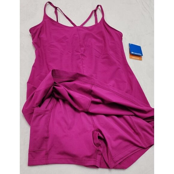 NWT Columbia Pleasant Creek Stretch Active Dress w/ Built in Shorts Pink Medium - Picture 4 of 7